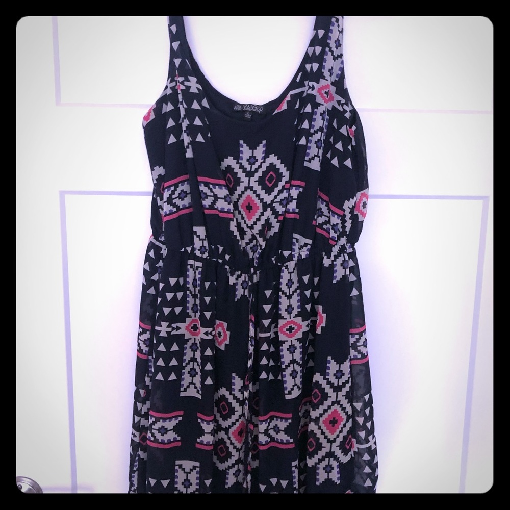 Navy dress with tribal patterns -multiple colors